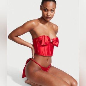Victoria's Secret Red Bow Corset Bustier 34D